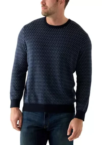 Big & Tall Geometric Jacquard Crew Neck Pullover