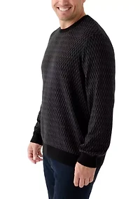 Big & Tall Geometric Jacquard Crew Neck Pullover