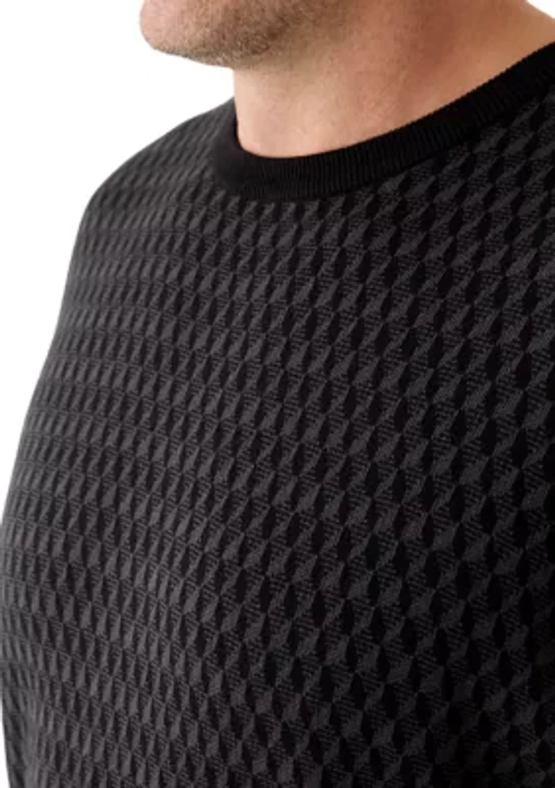 Big & Tall Geometric Jacquard Crew Neck Pullover