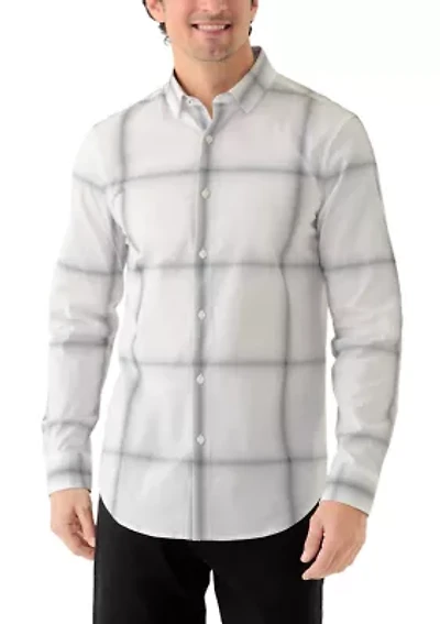 Men's Long Sleeve Ombre Plaid Shirt