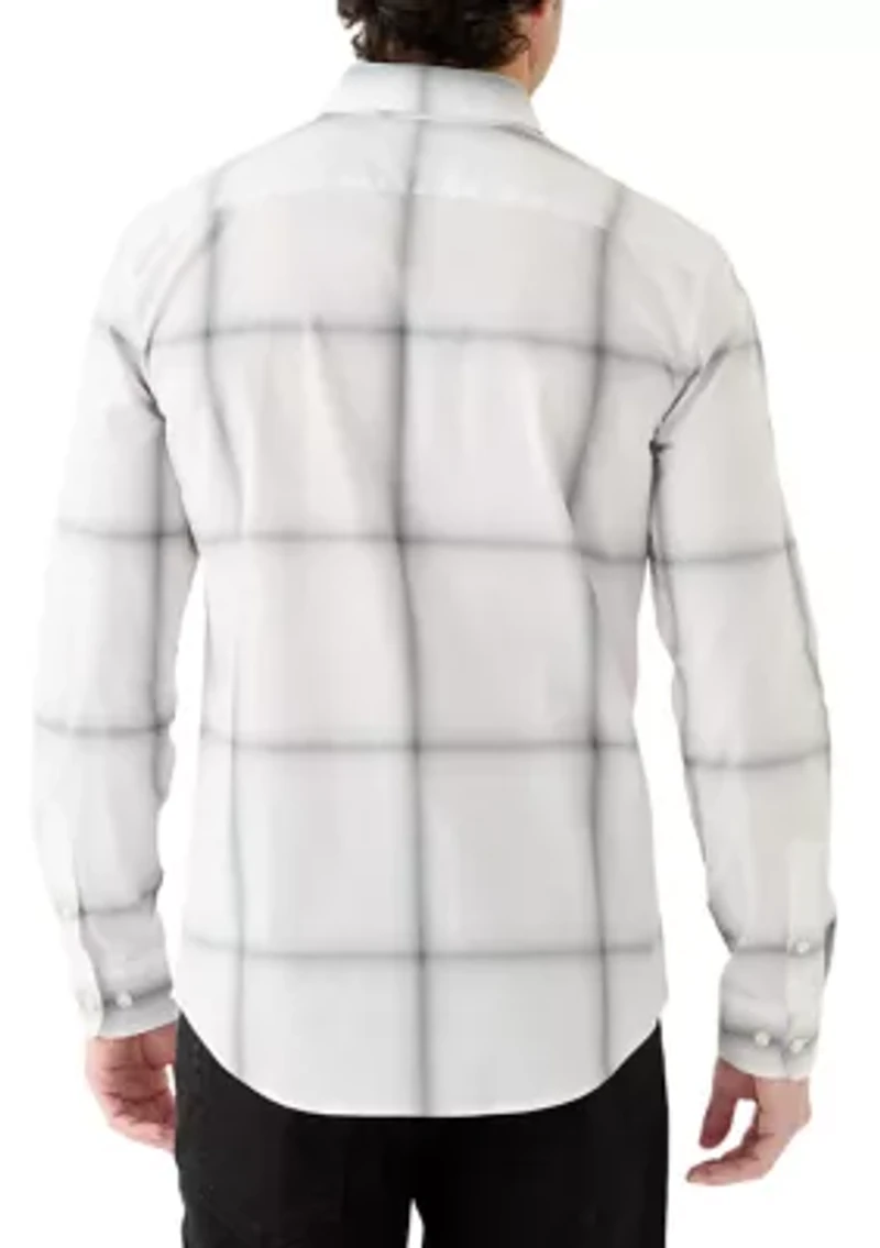Men's Long Sleeve Ombre Plaid Shirt