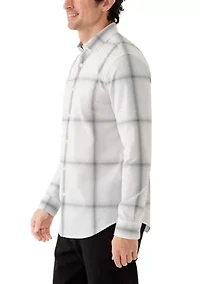 Men's Long Sleeve Ombre Plaid Shirt