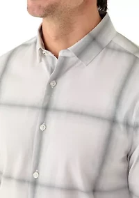 Men's Long Sleeve Ombre Plaid Shirt