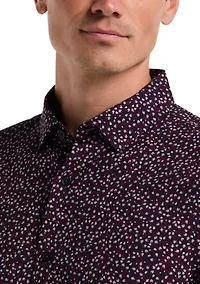 Men's Slim Floral Printed Dress Shirt