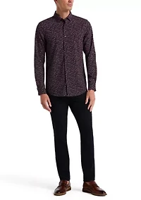 Men's Slim Floral Printed Dress Shirt