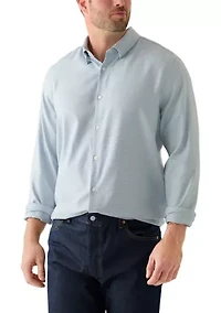 Big & Tall Long Sleeve Herringbone Dobby Shirt