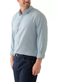 Big & Tall Long Sleeve Herringbone Dobby Shirt