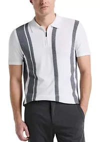 Tech Stripe Zip Polo Shirt