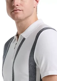 Tech Stripe Zip Polo Shirt