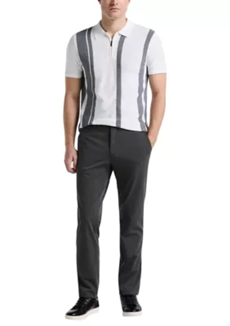 Tech Stripe Zip Polo Shirt