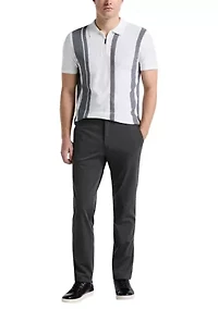 Tech Stripe Zip Polo Shirt