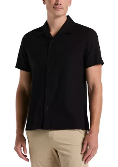 Short Sleeve Button Up Woven Shirt