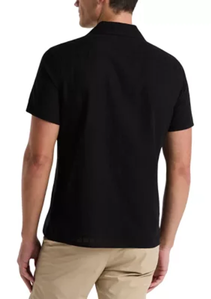 Short Sleeve Button Up Woven Shirt