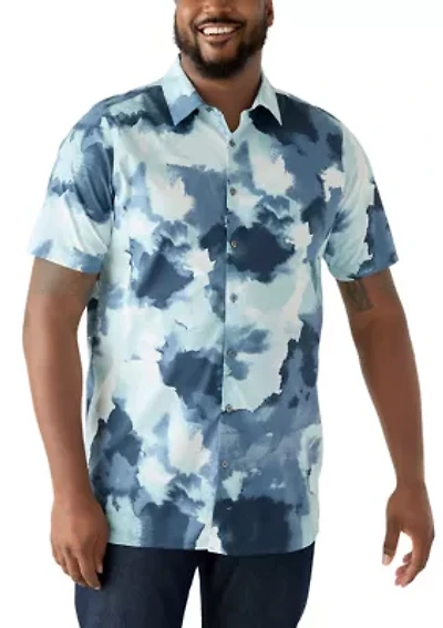 Big & Tall Short Sleeve Watercolor Print Shirt