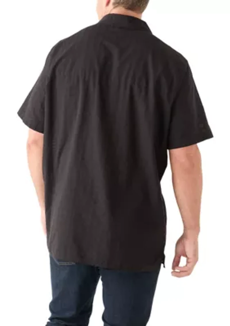 Big & Tall Short Sleeve Dobby Camp Shirt