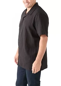 Big & Tall Short Sleeve Dobby Camp Shirt