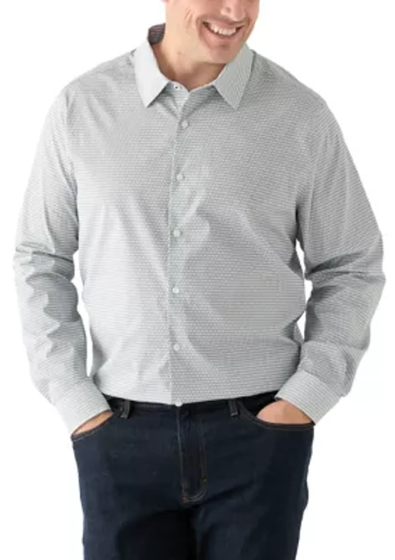 Big & Tall Long Sleeve Geometric Print Shirt