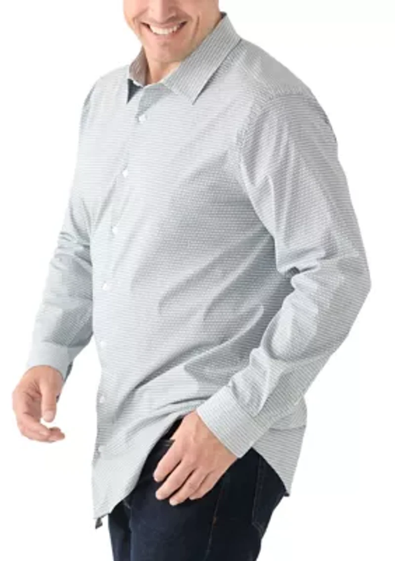 Big & Tall Long Sleeve Geometric Print Shirt