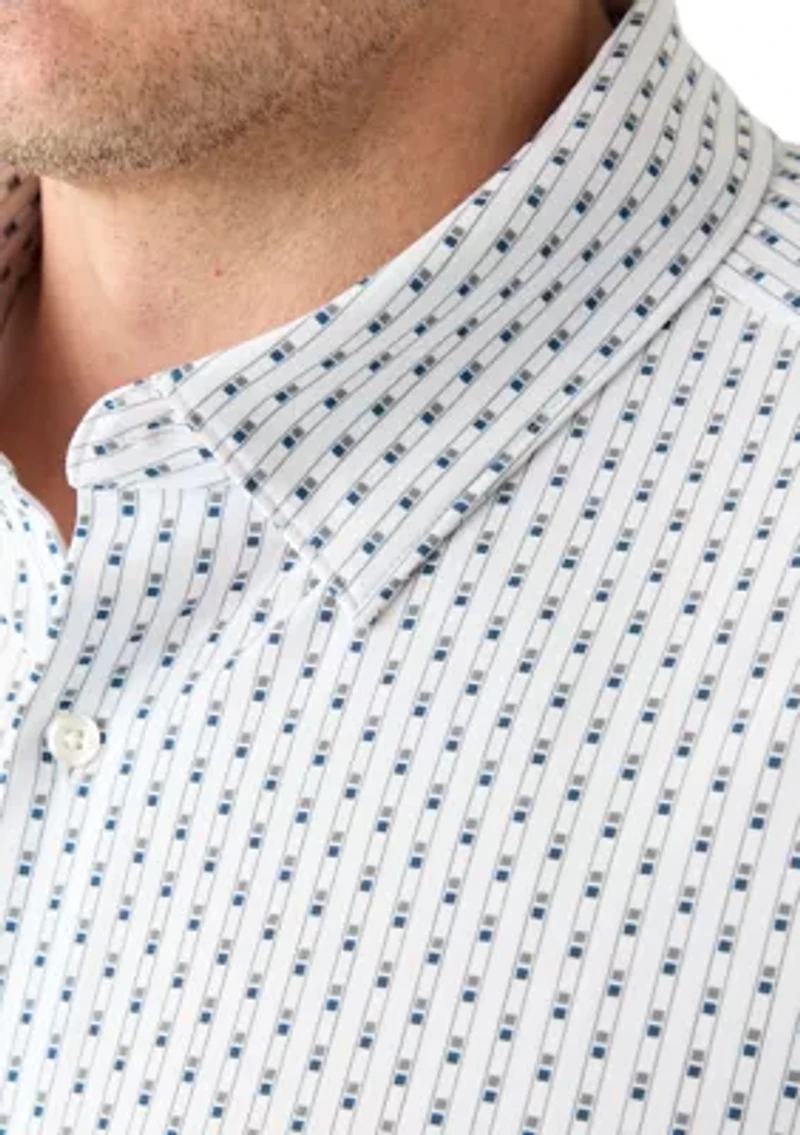 Big & Tall Slim Fit Stripe Geo Short Sleeve T-Shirt