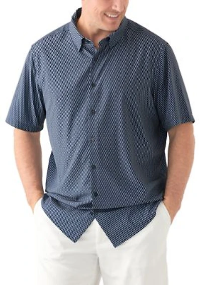 Big & Tall Short Sleeve Slim Diagonal Geo Print Shirt