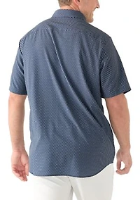 Big & Tall Short Sleeve Slim Diagonal Geo Print Shirt