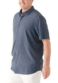 Big & Tall Short Sleeve Slim Diagonal Geo Print Shirt