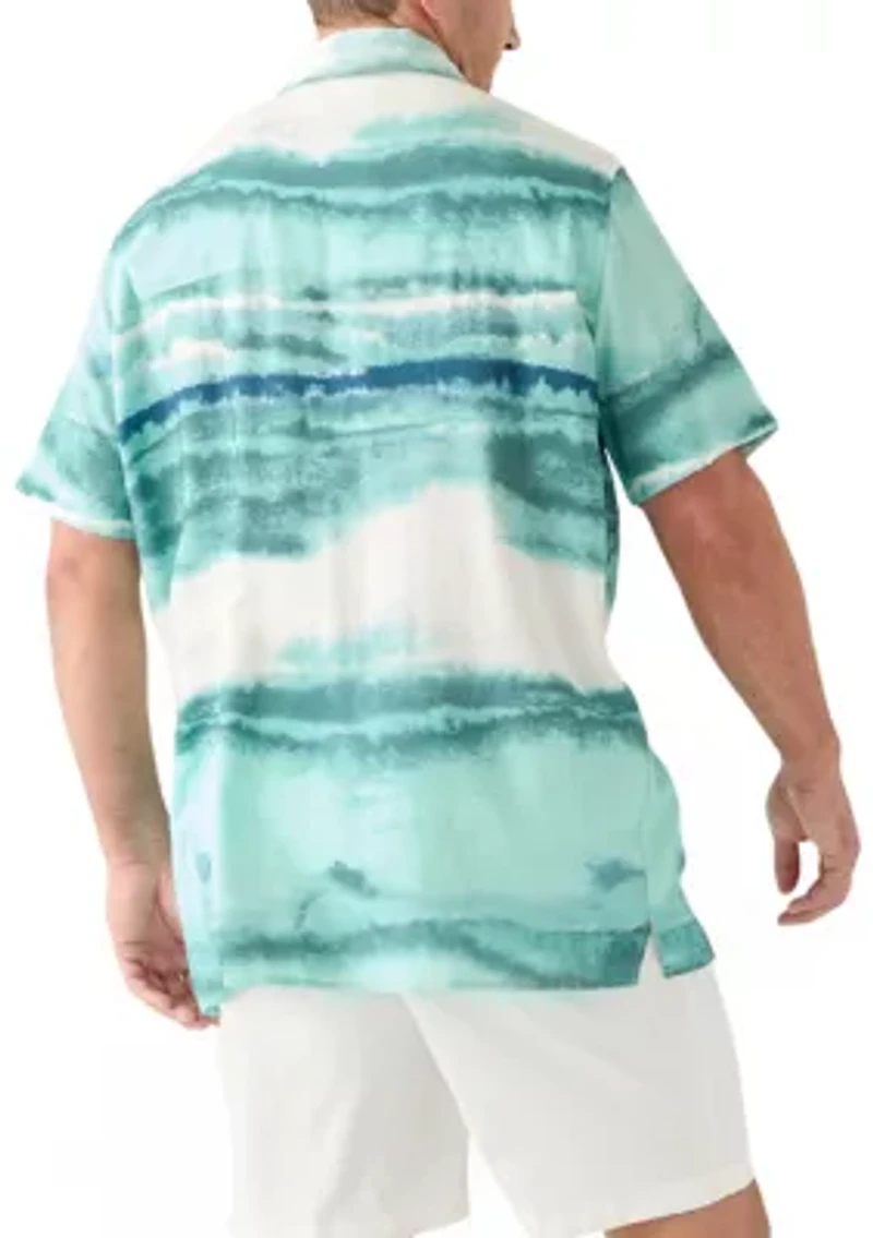 Big & Tall Short Sleeve Wave Print Shirt