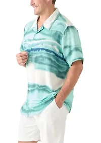 Big & Tall Short Sleeve Wave Print Shirt
