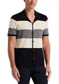 Men's Striped Knit Short Sleeve T-Shirt