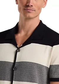 Men's Striped Knit Short Sleeve T-Shirt