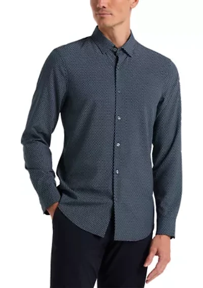 Men's Long Sleeve Slim Woven T-Shirt