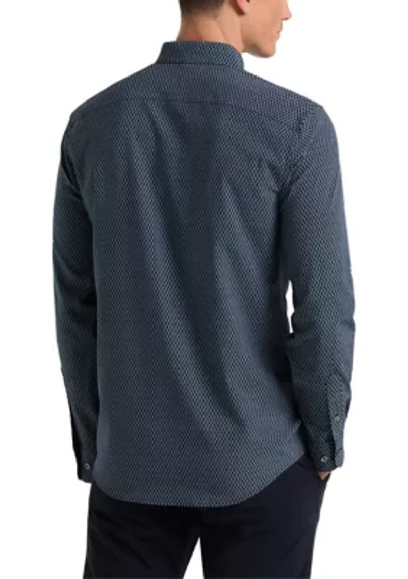 Men's Long Sleeve Slim Woven T-Shirt