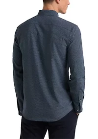 Men's Long Sleeve Slim Woven T-Shirt