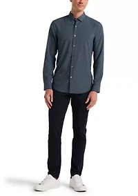 Men's Long Sleeve Slim Woven T-Shirt