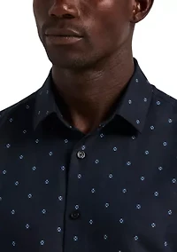 Men's Long Sleeve Polka Dot Linen T-Shirt