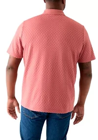 Big & Tall Short Sleeve Texture Ombré Polo Shirt