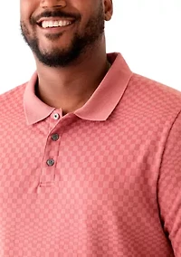 Big & Tall Short Sleeve Texture Ombré Polo Shirt