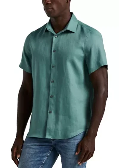 Men's Short Sleeve Linen Shirt