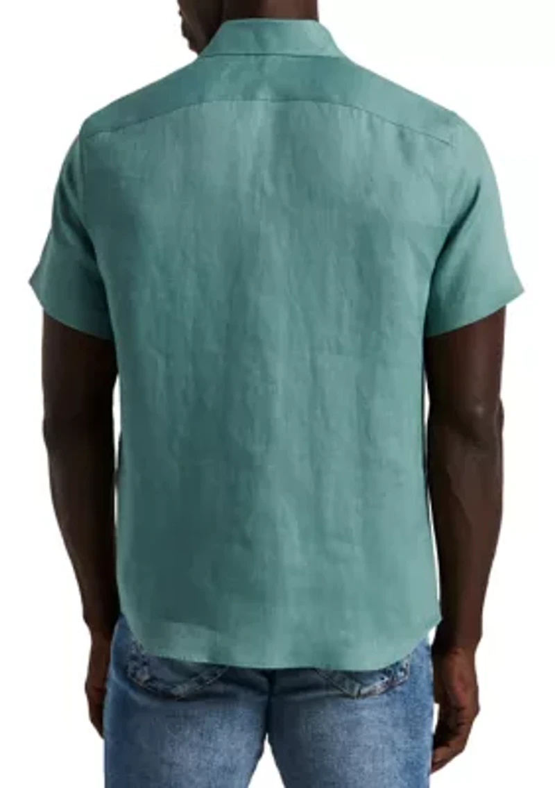 Men's Short Sleeve Linen Shirt