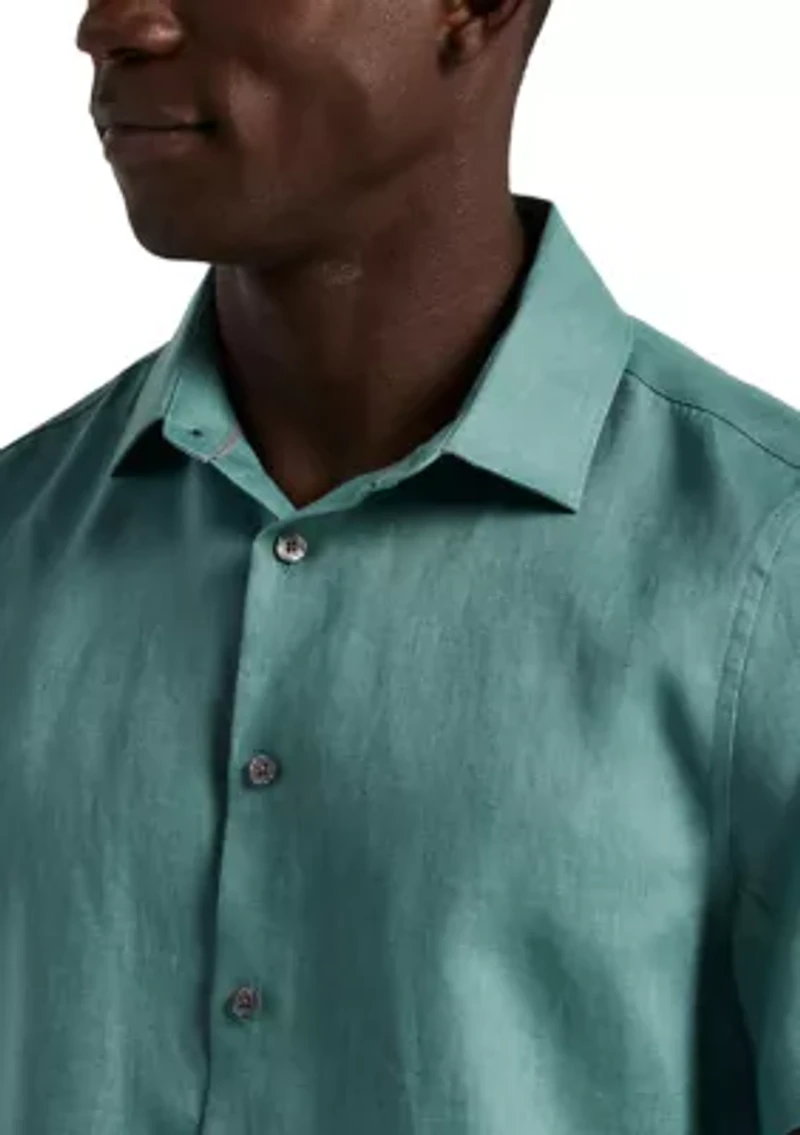 Men's Short Sleeve Linen Shirt