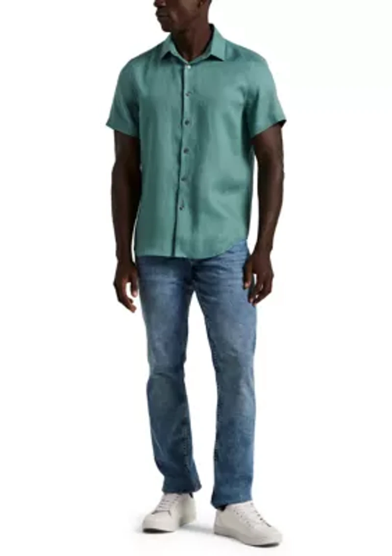 Men's Short Sleeve Linen Shirt