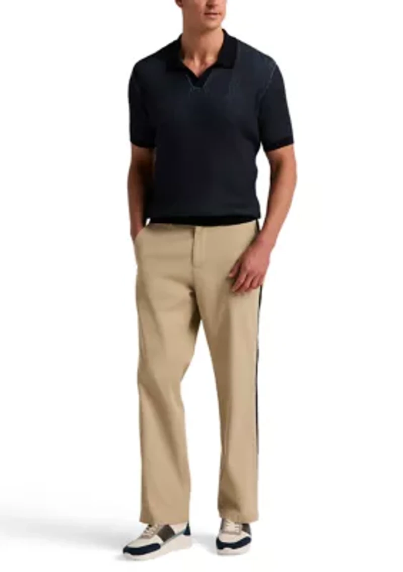 Men's Short Sleeve Johnny Collar Rib Sweater Polo