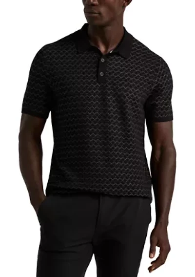 Men's Geometric Jacquard Polo Shirt