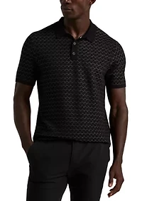 Men's Geometric Jacquard Polo Shirt