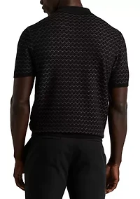 Men's Geometric Jacquard Polo Shirt
