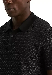 Men's Geometric Jacquard Polo Shirt