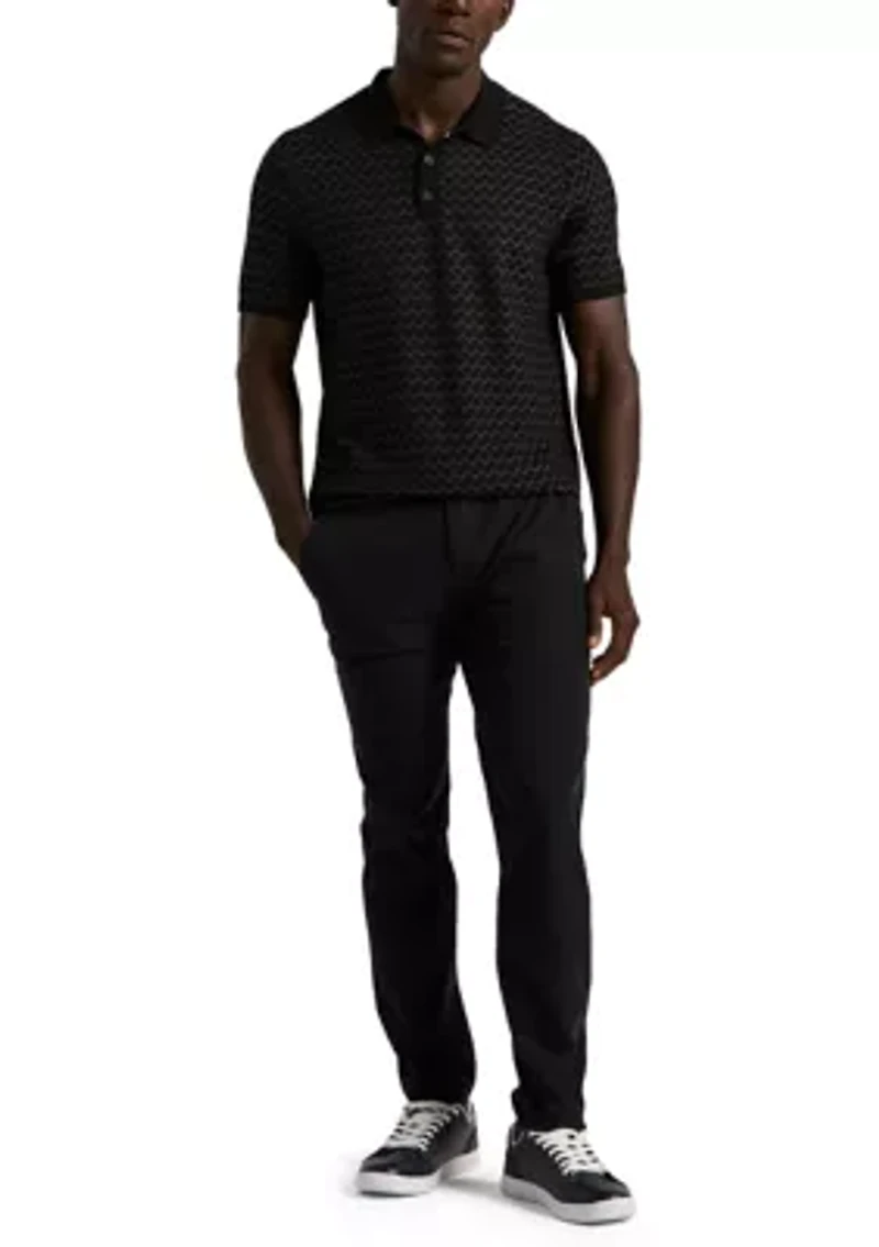 Men's Geometric Jacquard Polo Shirt