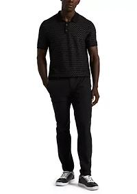 Men's Geometric Jacquard Polo Shirt