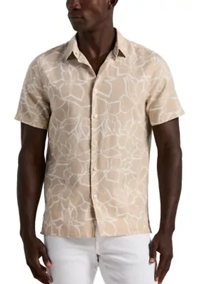 Men's Short Sleeve Floral Woven Shirt
