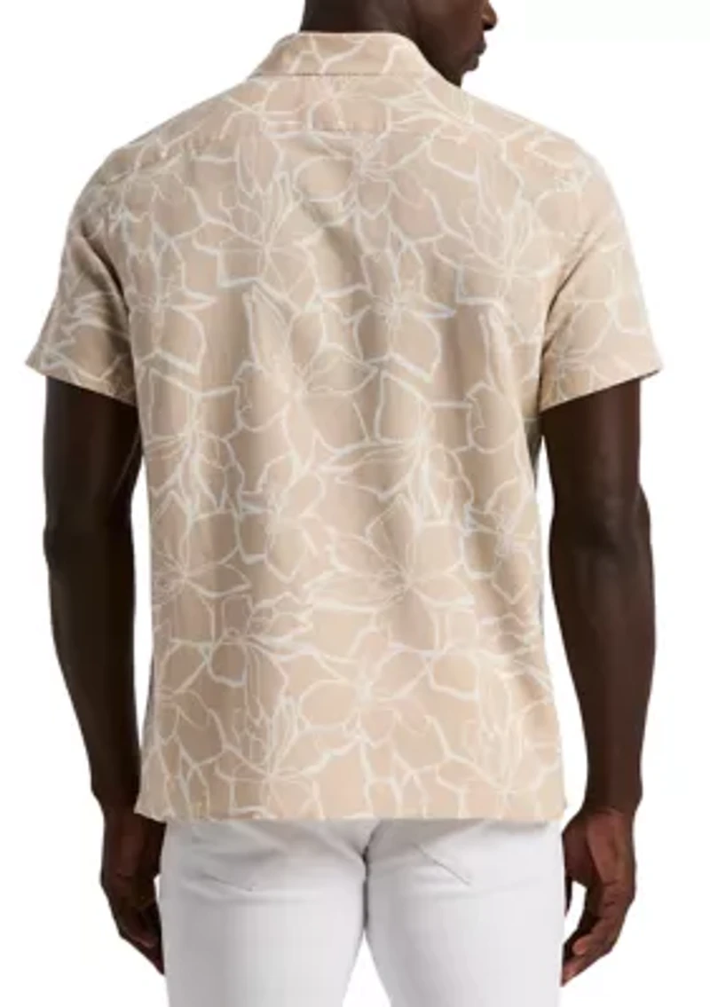 Men's Short Sleeve Floral Woven Shirt